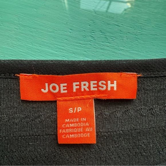 Joe Fresh Black Sheath Mini Dress Cap Sleeve Crew Neck Women’s S - Picture 3 of 9